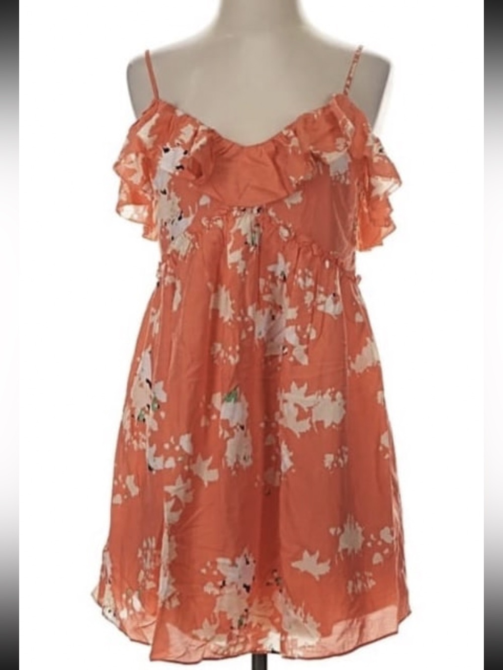 NWT Joie Lilli Floral Mini Dress Ember Multi Orange [XS]